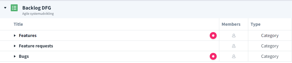 Three top categories